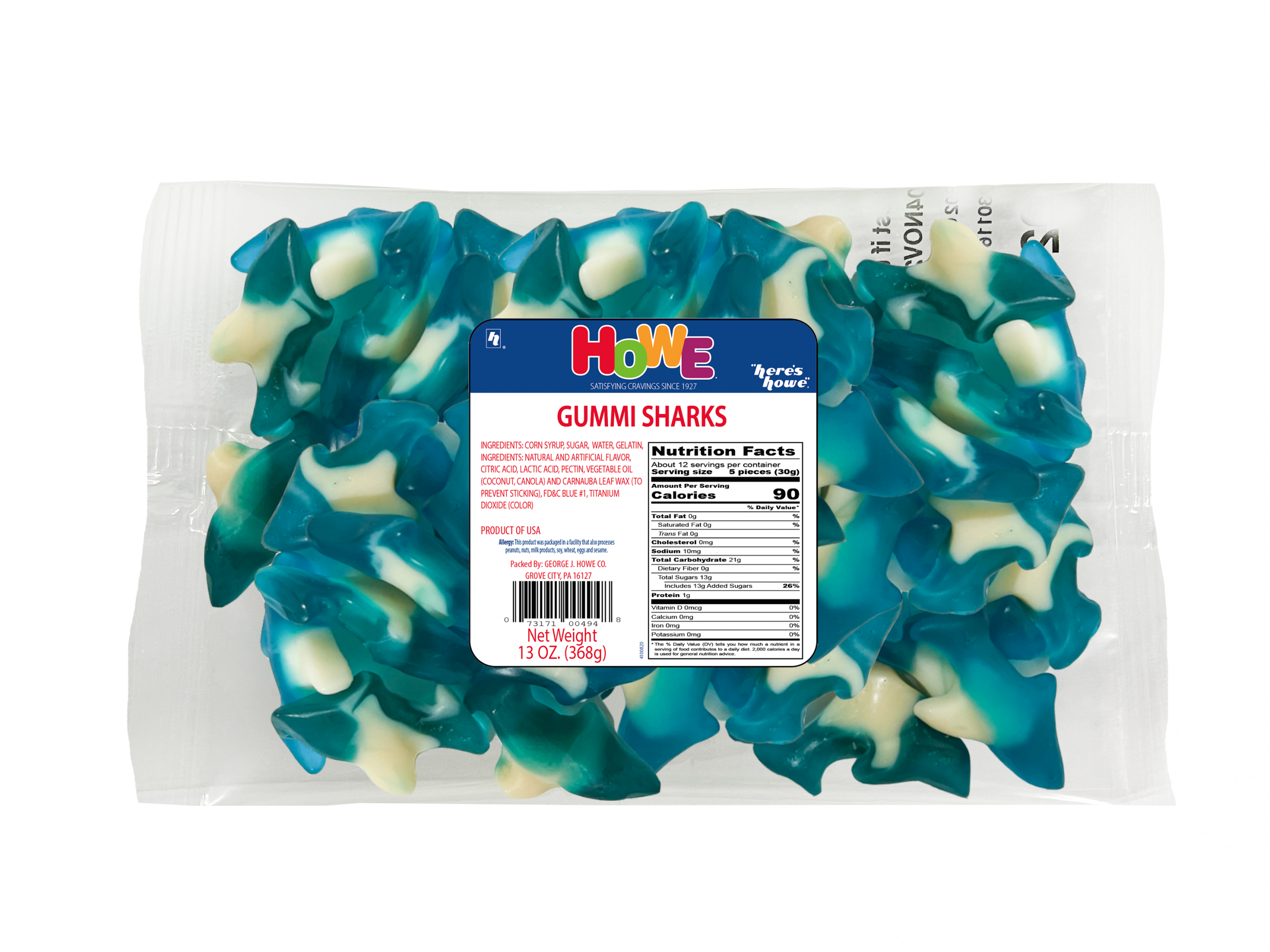 Howe Gummi Sharks 12/13 OZ Case