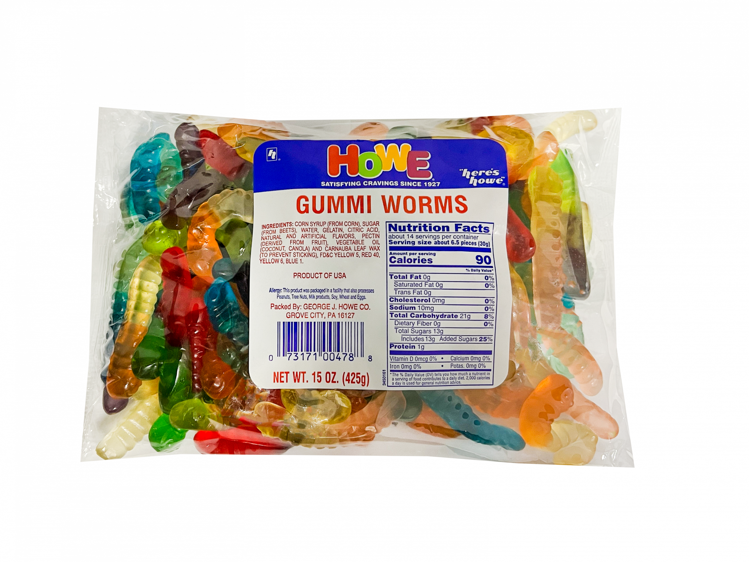 Howe Gummi Worms 12/15 OZ Case - Howe Wholesale