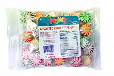 Howe Assorted Fruit Starlight Hard Candy, 12/13 oz. Case