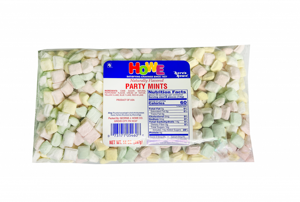 Howe Party Mints Mint Candy 12/14 OZ Case - Howe Wholesale