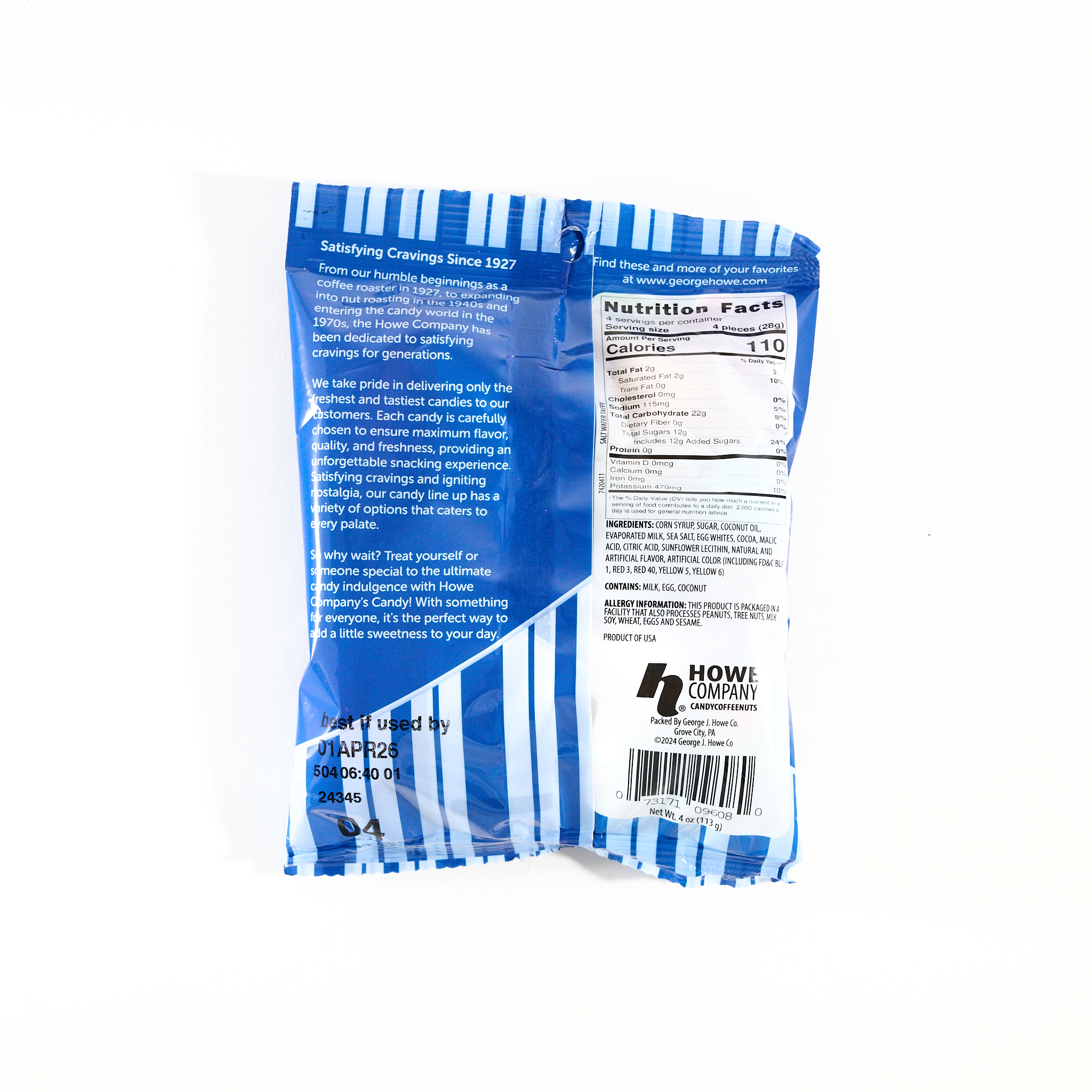 Howe Salt Water Taffy 12/4 OZ Case - Image 2