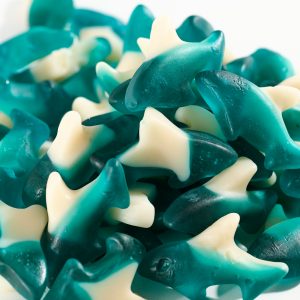 Gummi Sharks Blue Raspberry 4/5 LB Case
