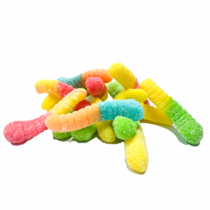 Sour Mini Gummi Worms 4/4.5 LB Case