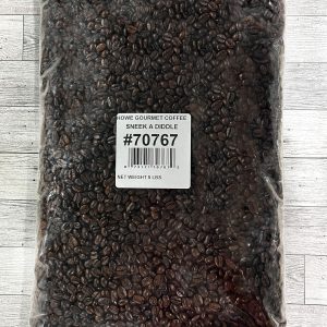Large clear bag of Howe Coffee Beans