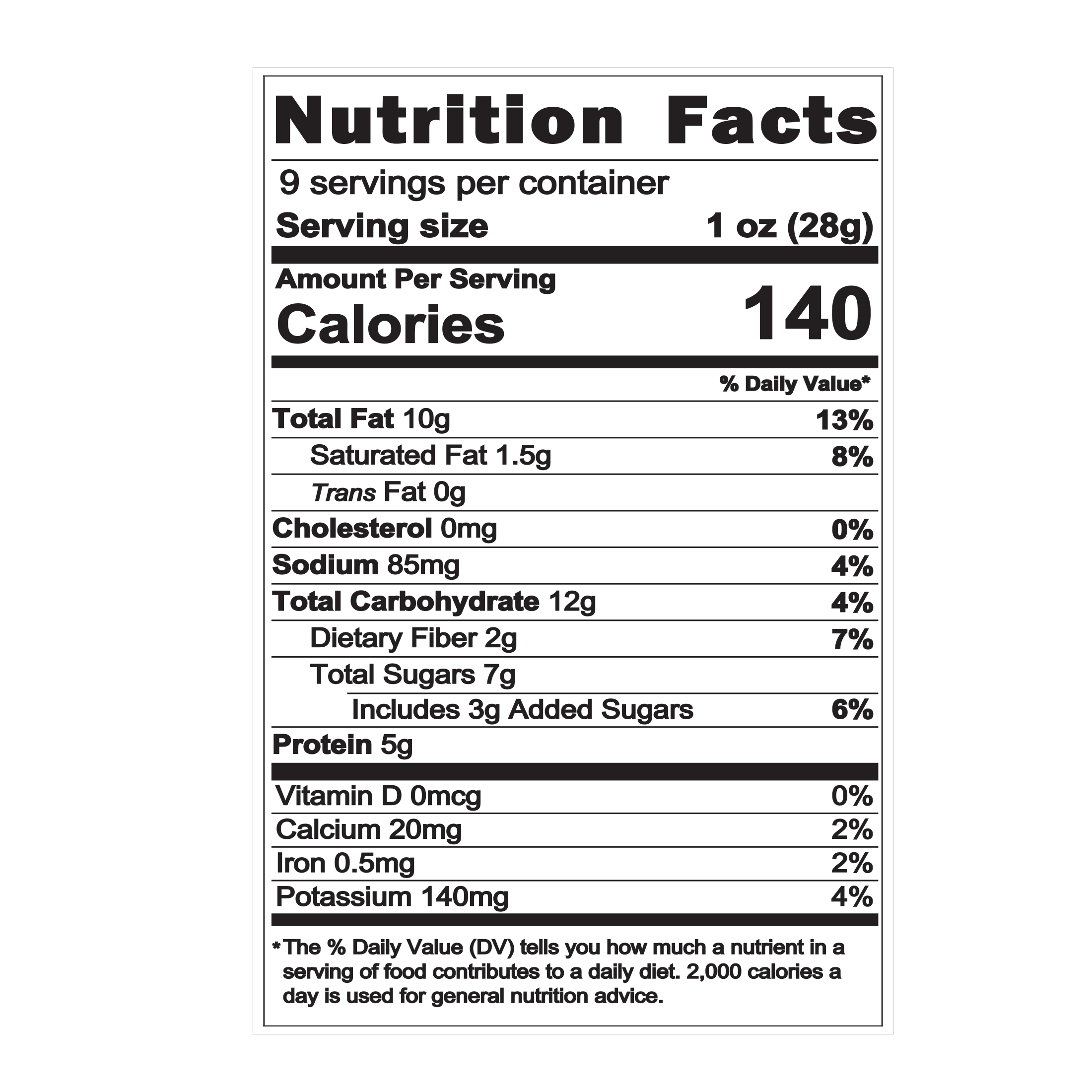 Howe Snacks' Cranberry Supreme Nutrition Facts