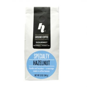 Front view of Howe Hazelnut Ground Coffee