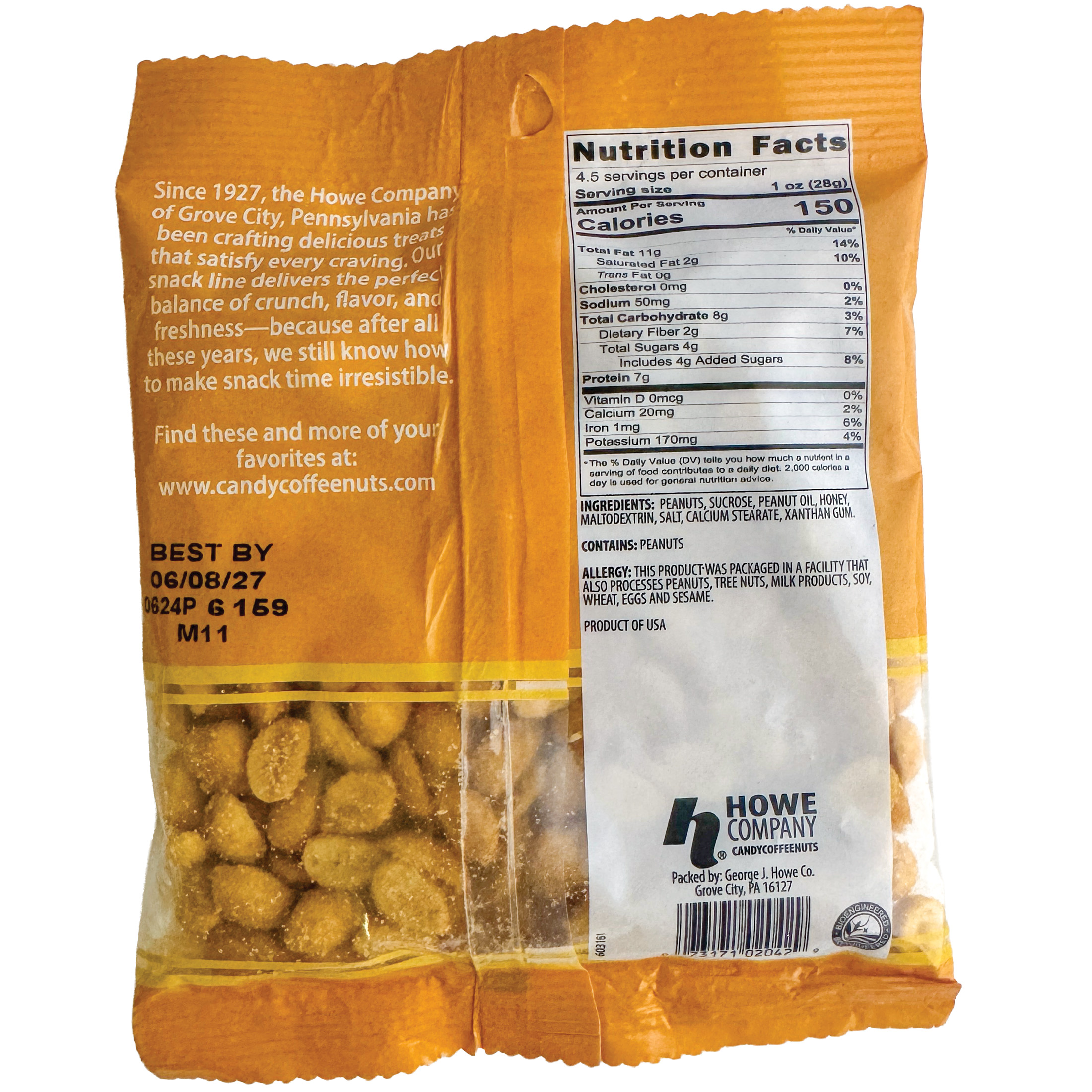 Howe Snacks - Honey Toasted Peanuts 12/4.5 OZ Case - Image 2