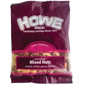 Howe Snacks - Mixed Nuts Unsalted 12/4 OZ Case